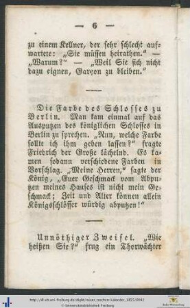 Unnöthiger Zweifel.