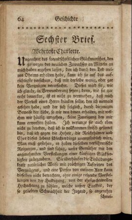 Sechster Brief. - Siebender Brief.