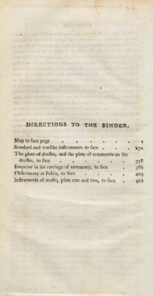 Directions to the binder