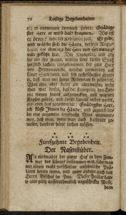 Funfzehnte Begebenheit. Der Nasenstüber. - Sechzehnte Begebenheit. Der Nasenstreit.