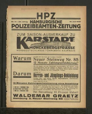 Nr. 14 * 20. Jahrg. 15. Juli 1930