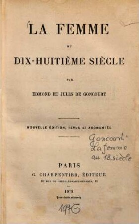 La Femme au 18me siècle