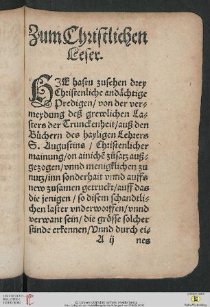 Zum Christlichen Leser