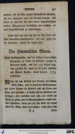 die Himmelfahrt Mariä.
