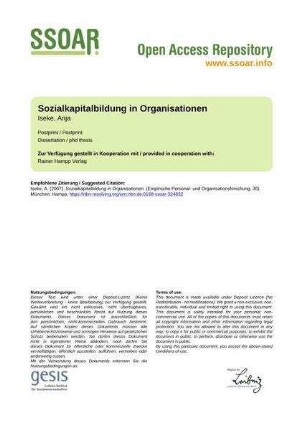 Sozialkapitalbildung in Organisationen