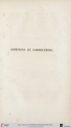 Additions et corrections