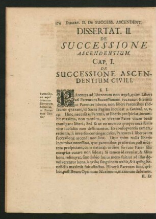 Dissertat. II. De Successione Ascendentium.