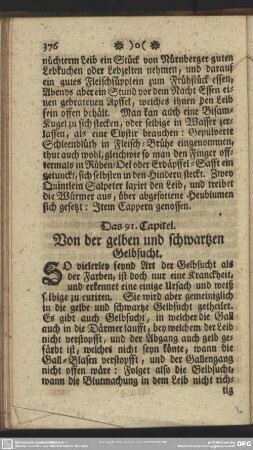Das 91. Capitel. Von der gelben und schwartzen Gelbsucht