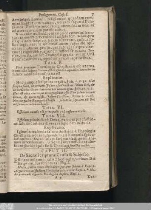 Caput II. De Sacrae Scripturae Causis & Subiecto.