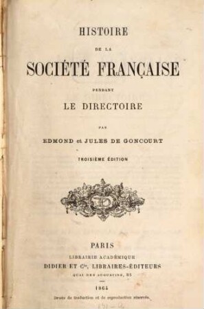 Histoire de la société française pendant le directoire