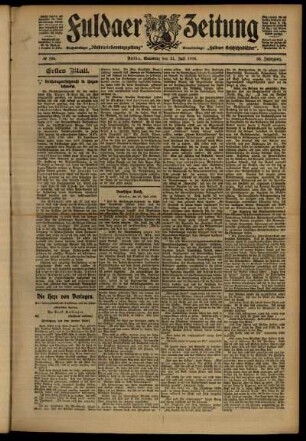 Erste Ausgabe vom Samstag, den 21. Juli 1906.
