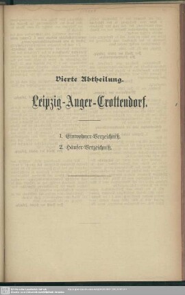 Vierte Abtheilung. Leipzig- Anger-Crottendorf