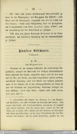 Fünfter Abschnitt. Lehrart