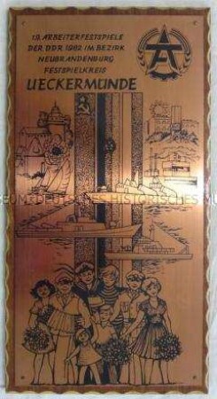 Wandbild zu den 19. Arbeiterfestspielen der DDR 1982 in Neubrandenburg