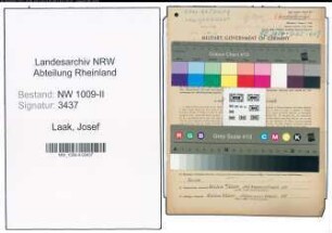 Entnazifizierung Josef Van De Laak , geb. 19.03.1887 (Kohlenhaendler)