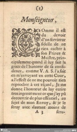 Monseigneur, ...