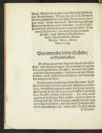 Von viererley losem Gesinde/ in Sterbsleufften.