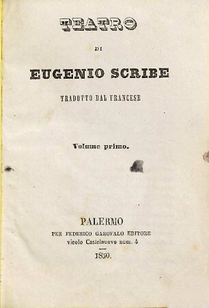 Teatro di Eugenio Scribe, 1