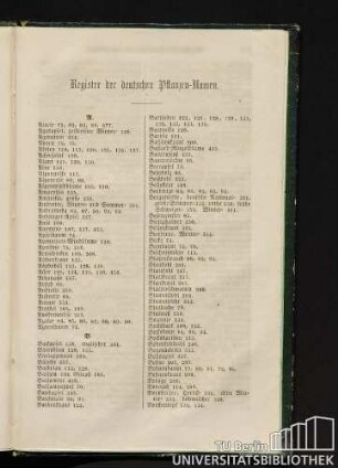 Register der deutschen Pflanzen-Namen