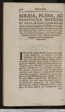 Solida, Plana, Ac Perspicua Repetitio Et Declaratio Quorundam Articulorum Augustanae Confessionis, de quibus aliquandiu inter nonnullos Theologos eidem addictos disputatum fuit ...