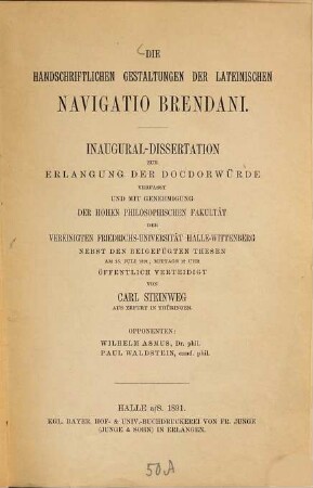 Die handschriftlichen Gestaltungen der lateinischen Navigatio Brendani