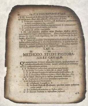 Cap. V. De Methodo Studii Pastoralis Et Casualis