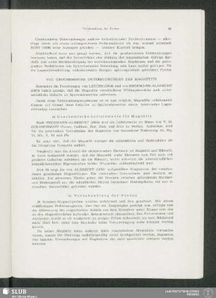 VIII. Geochemische Untersuchungen Des Magnetits