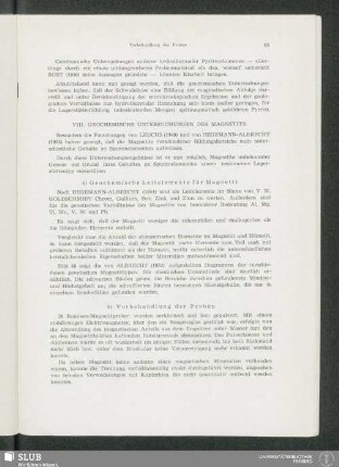 VIII. Geochemische Untersuchungen Des Magnetits