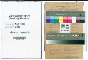 Entnazifizierung Heinrich Maassen , geb. 07.09.1898 (Landwirt)