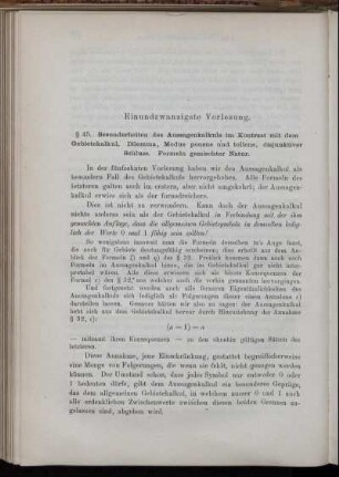 Einundzwanzigste Vorlesung [§§ 45-46]