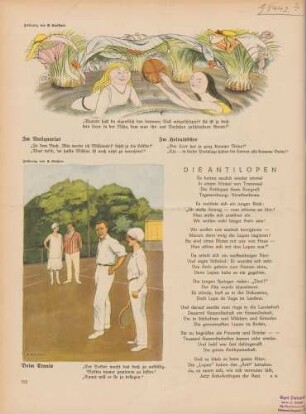 "Warum hast du eigentlich den dummen Ball mitgeschleppt ..." "Beim Tennis"