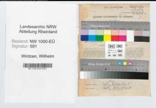 Entnazifizierung Wilhelm Wintzen, geb. 17.12.1884 (Angest.)