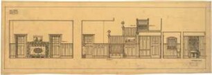 Billing, Hermann; Karlsruhe, Maximilianstr. 10 / Weberstr. 7; Doppelhaus Lang - Stober - Haushälfte Stober, Wandabwicklung (Ansicht; Detail)