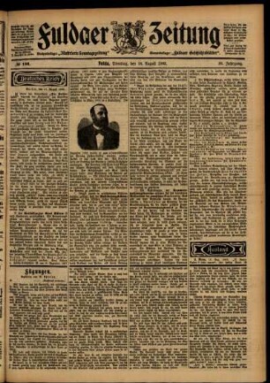 Ausgabe vom Dienstag, den 18. August 1903.