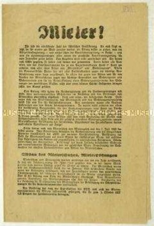 Aufruf der KPD an Mieter zur Reichstagswahl 1928
