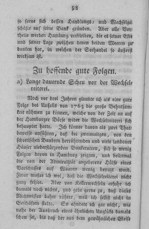 Zu hoffende gute Folgen.