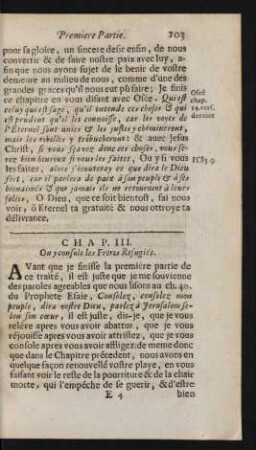 Chap. III. On y console les Freres Refugiés.
