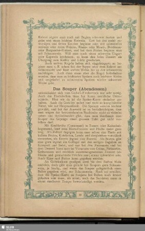Das Souper (Abendessen)