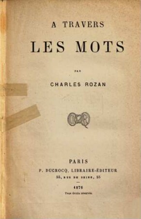 A travers les mots