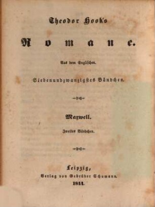 Maxwell : Roman, 2