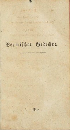 Vermischte Gedichte.