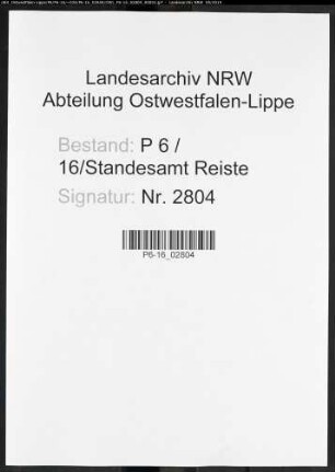 Sterberegister Standesamt Reiste