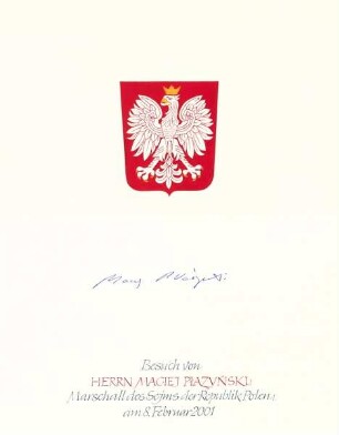 Maciej Plazynski, Marschall des Sejms der Republik Polen