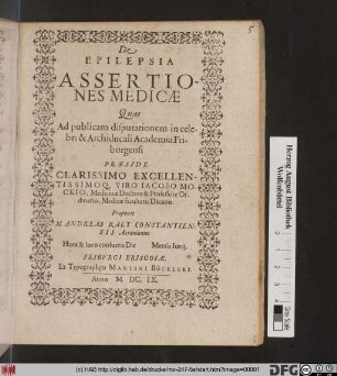 De Epilepsia Assertiones Medicae