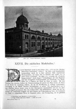 XXVII. Die städtischen Markthallen