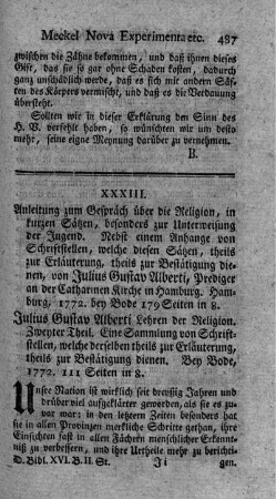 Anleitung zum Gespräch über die Religion, in kurzen Sätzen, besonders zur Unterweisung der Jugend. T.1.2.