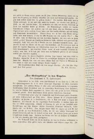 342-343, "Der Gebirgskrieg" in den Vogesen