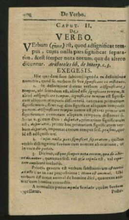 Caput II. De Verbo.