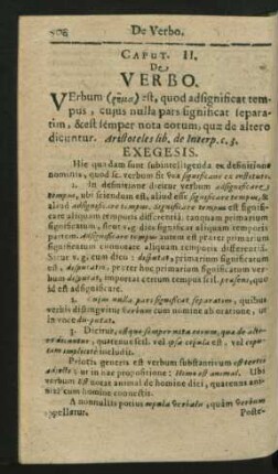 Caput II. De Verbo.