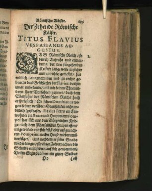 Der Zehende Römische Kaiser. Titus Flavius Vespasianus Augustus.